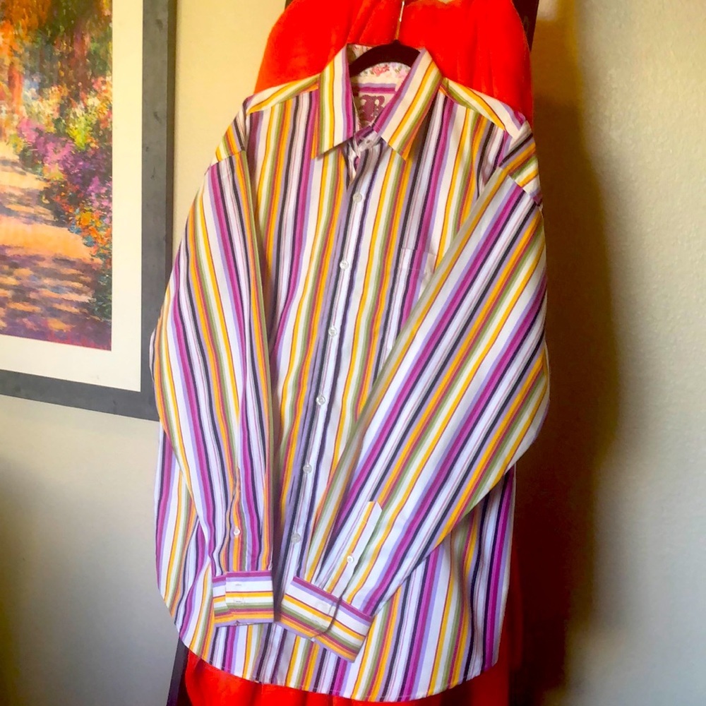 #15 NWOT Colorful Brooklyn Xpress Button Down Shirt 🕺